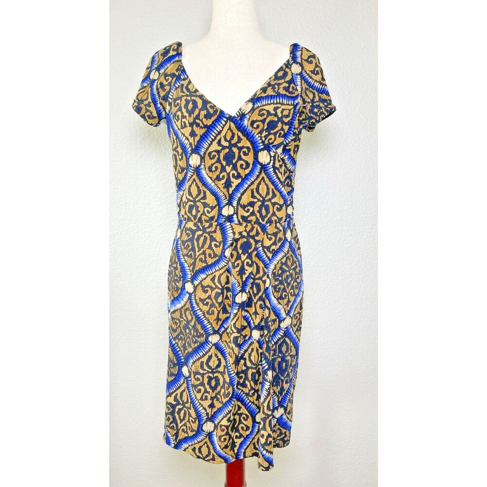Antonio Melanie NWOT womens bright sheath dress Medium n-neck short sleeve Y2K
